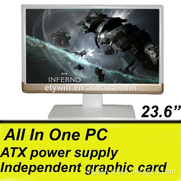 business desktops DIY all in one pc ,AIO pc case with 23.6inch LED monitor be computer gaming computer